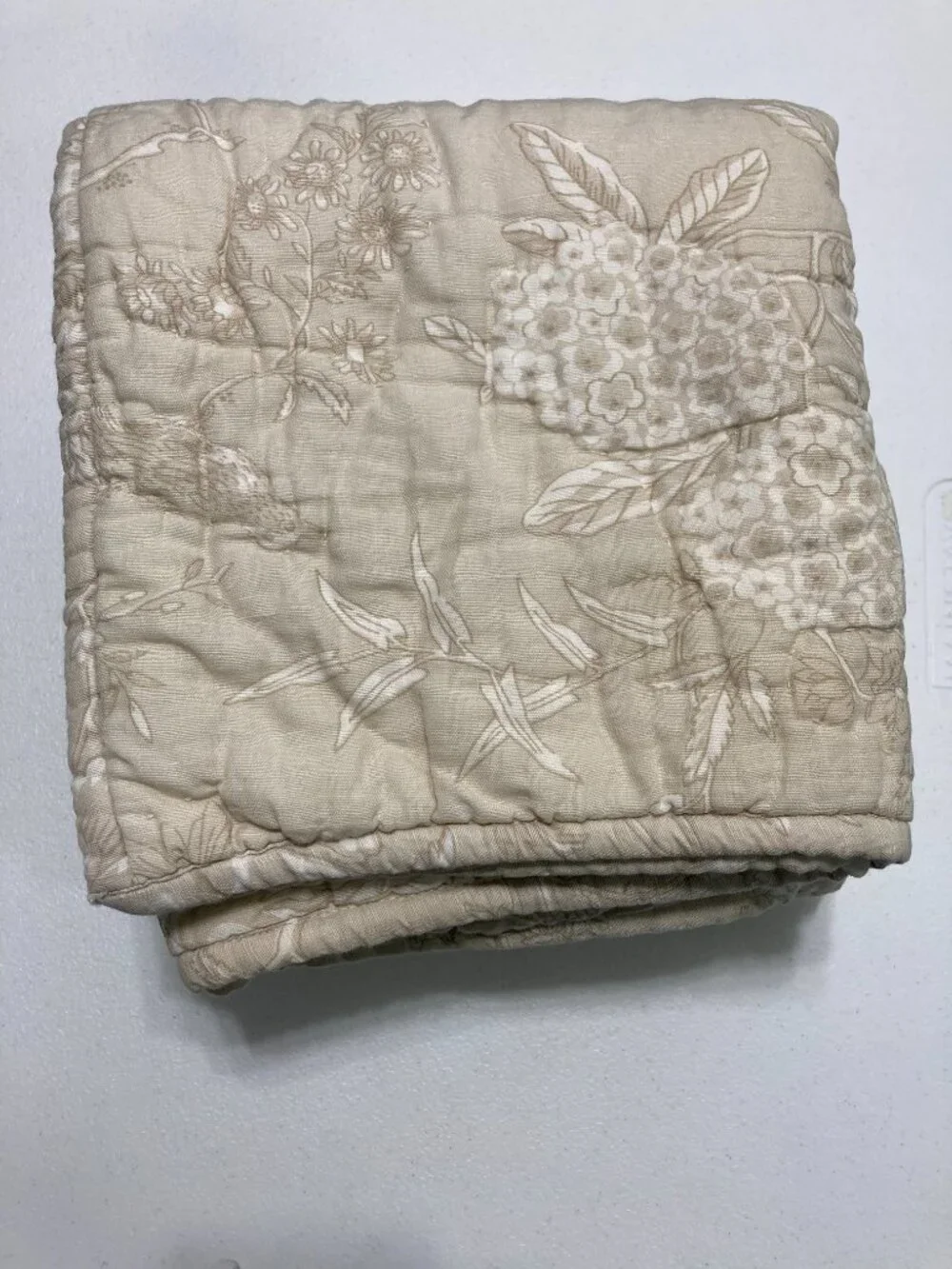 Ballard Desings Jardin Toile Quilted Sham Set Of 2 Cotton Linen Botanical Shabby